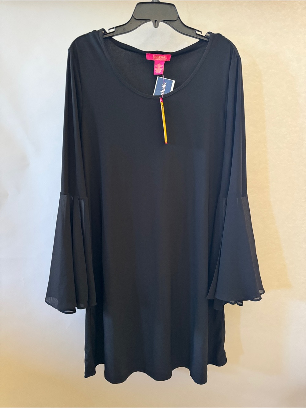 Catherine Malandrino Black Bell-Sleeve Tunic Dress